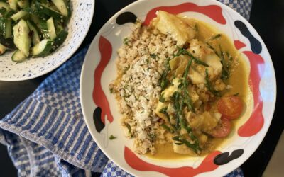 Vis curry met zeekraal en bloemkoolrijst
